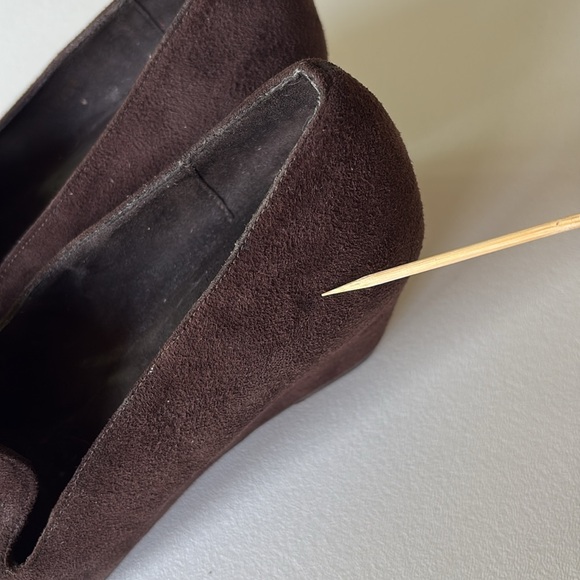 Stuart Weitzman Arise Suede Loafer Wedge Shoes Brown Neutral Minimalist Size 8.5 - Picture 13 of 13